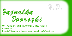 hajnalka dvorszki business card